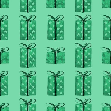 Noel hediyesi kompozisyonu. Hediye, yeni yıl ve satış konsepti kusursuz desen