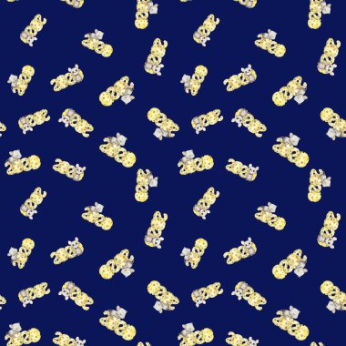 Sevimli suluboya sıçan dikişsiz desen. Fare sembolü 2020 yeni yıl