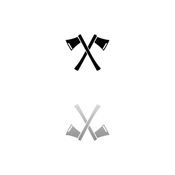 Eixos Lumberjack cruzado ícone plana —  Vetores de Stock