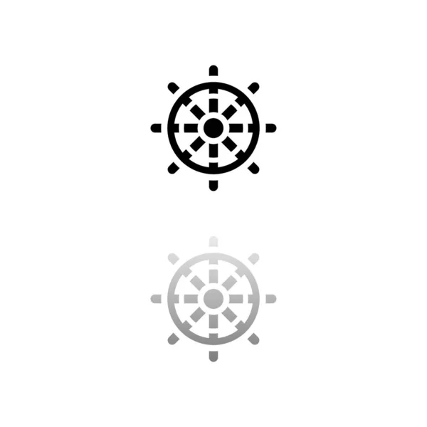 Icono de timón plano — Archivo Imágenes Vectoriales