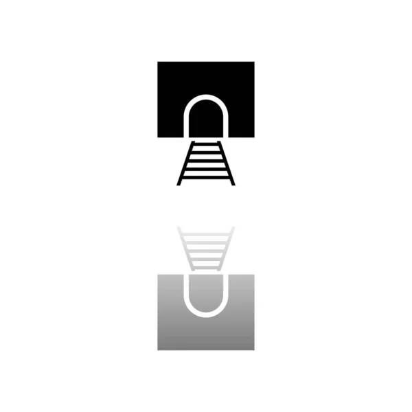 Vasúti alagút ikon lapos — Stock Vector