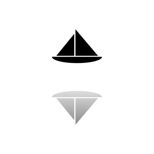 Sailing boat icon flat — Stock Vector