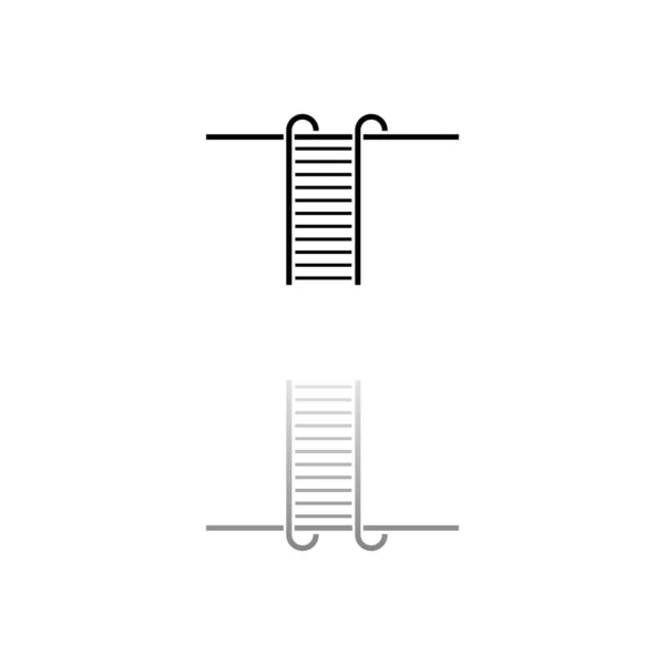 Step Ladder Black Symbol White Background Simple Illustration Flat Vector — Stock Vector