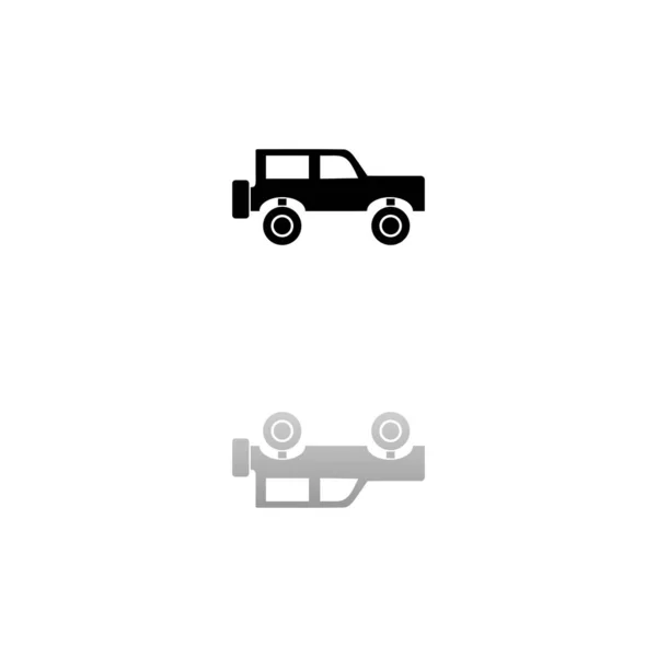 Viaggio Jeep Simbolo Nero Sfondo Bianco Una Semplice Illustrazione Icona — Vettoriale Stock