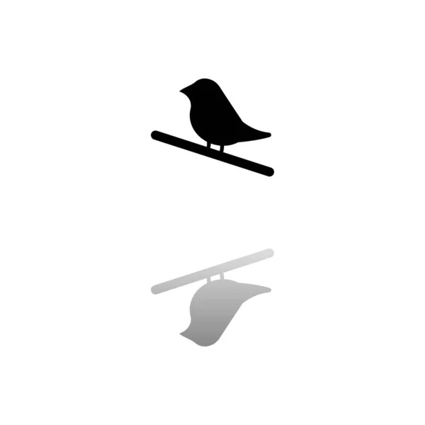 Bird Símbolo Negro Sobre Fondo Blanco Ilustración Simple Icono Vector — Archivo Imágenes Vectoriales