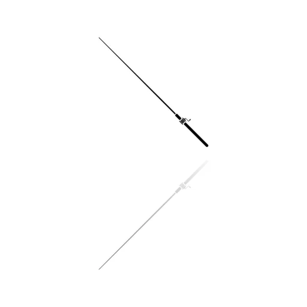 Риболовецький Стрижень Чорний Символ Білому Тлі Проста Ілюстрація Плоский Вектор — стоковий вектор
