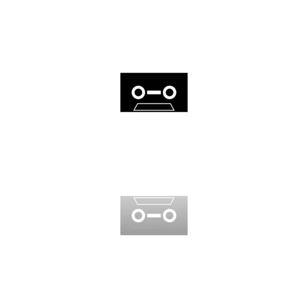Kassette Vorhanden Schwarzes Symbol Auf Weißem Hintergrund Einfache Illustration Flat — Stockvektor