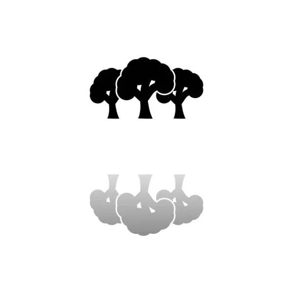 Forest Symbole Noir Sur Fond Blanc Une Illustration Simple Icône — Image vectorielle