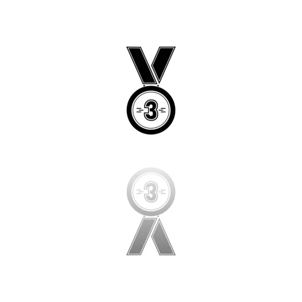 Winner Bronze Medal Award Black Symbol White Background Simple Illustration — Stock Vector
