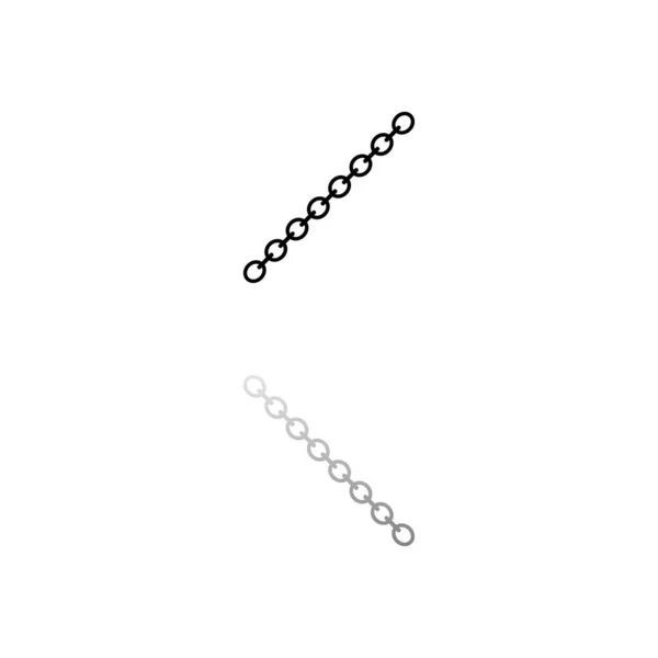 Metalen Ketting Zwart Symbool Witte Achtergrond Eenvoudige Illustratie Vlakke Vectoricoon — Stockvector