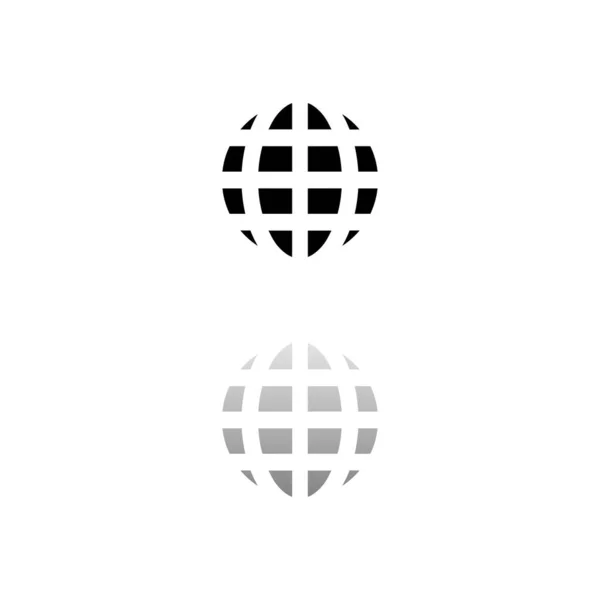 Bolygó Fekete Szimbólum Fehér Háttérrel Egyszerű Illusztráció Lapos Vektor Ikon — Stock Vector