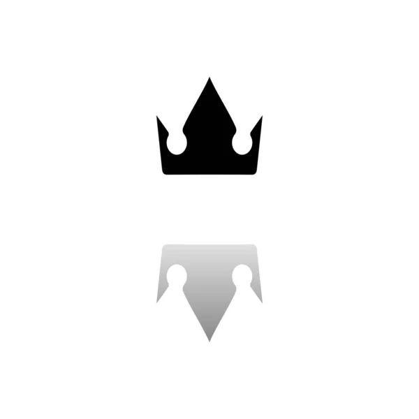 Coroa Símbolo Preto Fundo Branco Ilustração Simples Ícone Vetor Plano —  Vetores de Stock