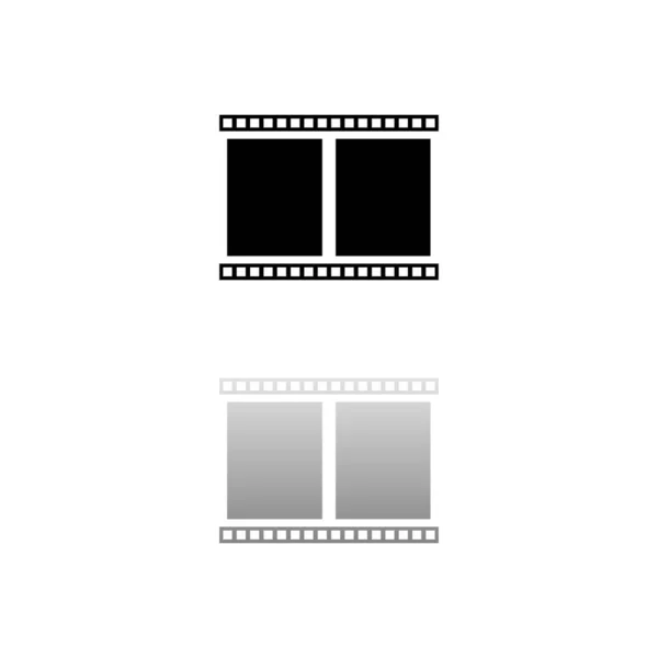 Film Frame Symbole Noir Sur Fond Blanc Une Illustration Simple — Image vectorielle