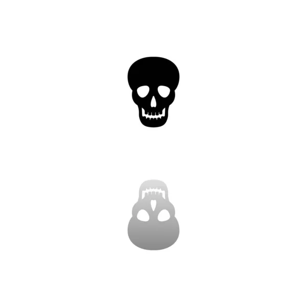 Totenkopf Schwarzes Symbol Auf Weißem Hintergrund Einfache Illustration Flat Vector — Stockvektor