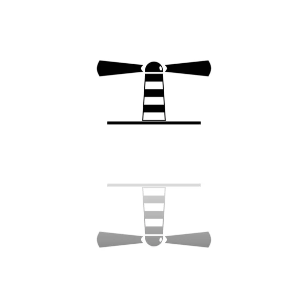 Φάρος Μαύρο Σύμβολο Λευκό Φόντο Απλή Απεικόνιση Επίπεδη Διανυσματική Εικόνα — Διανυσματικό Αρχείο
