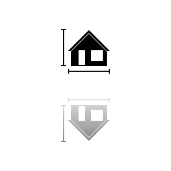 Plan Maison Symbole Noir Sur Fond Blanc Une Illustration Simple — Image vectorielle