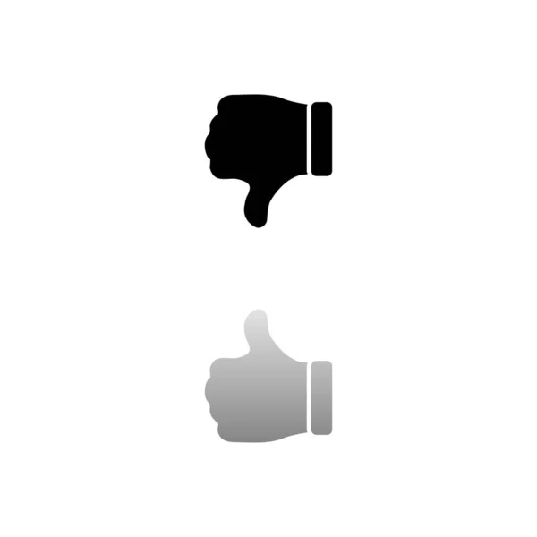 Dislike Hand Thumb Black Symbol White Background Simple Illustration Flat — Stock Vector