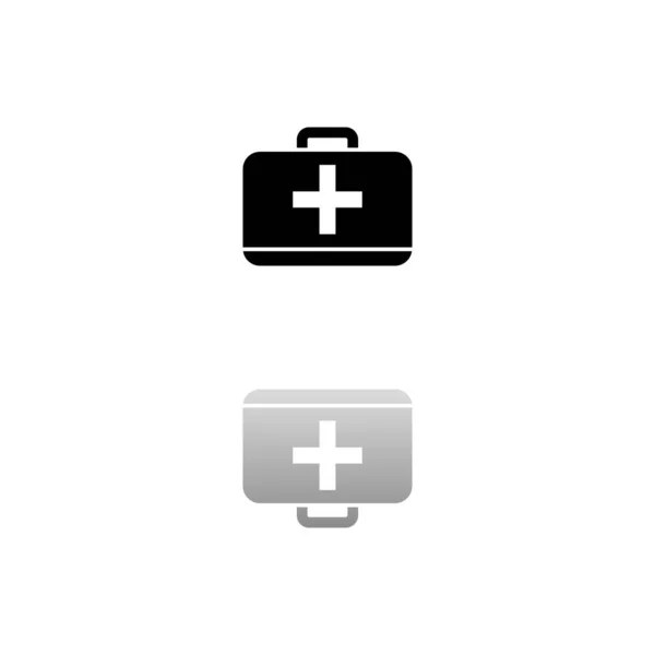Κουτί Πρώτων Βοηθειών Μαύρο Σύμβολο Λευκό Φόντο Απλή Απεικόνιση Επίπεδη — Διανυσματικό Αρχείο