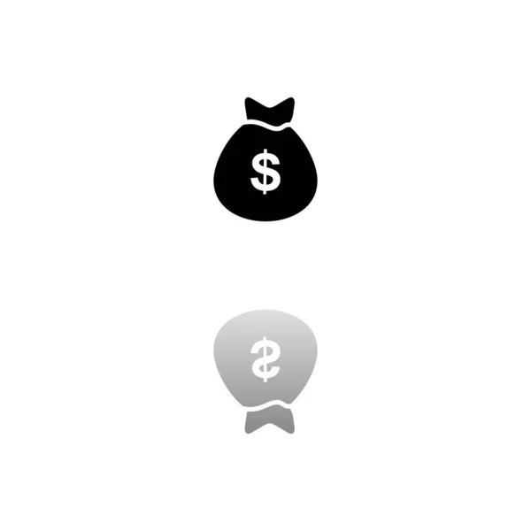 Dinheiro Símbolo Preto Fundo Branco Ilustração Simples Ícone Vetor Plano — Vetor de Stock
