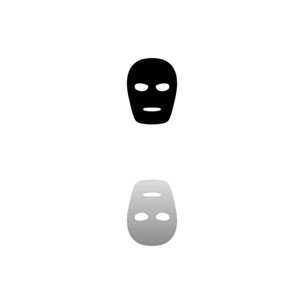 Máscara Símbolo Preto Fundo Branco Ilustração Simples Ícone Vetor Plano — Vetor de Stock