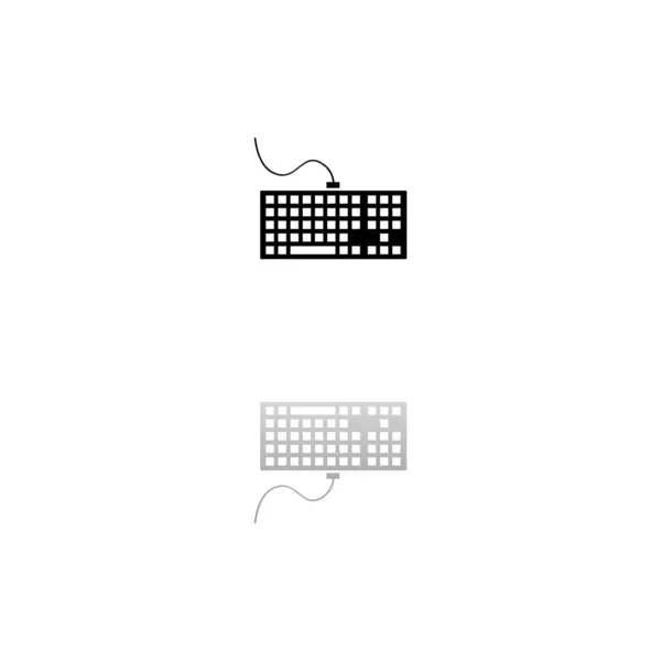Tastatur Schwarzes Symbol Auf Weißem Hintergrund Einfache Illustration Flat Vector — Stockvektor