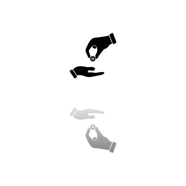 Οικονομική Ενίσχυση Μαύρο Σύμβολο Λευκό Φόντο Απλή Απεικόνιση Επίπεδη Διανυσματική — Διανυσματικό Αρχείο