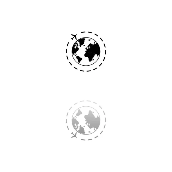 Egész Világon Fekete Szimbólum Fehér Háttérrel Egyszerű Illusztráció Lapos Vektor — Stock Vector