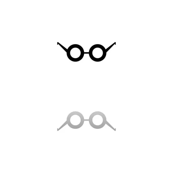 Gafas Símbolo Negro Sobre Fondo Blanco Ilustración Simple Icono Vector — Vector de stock