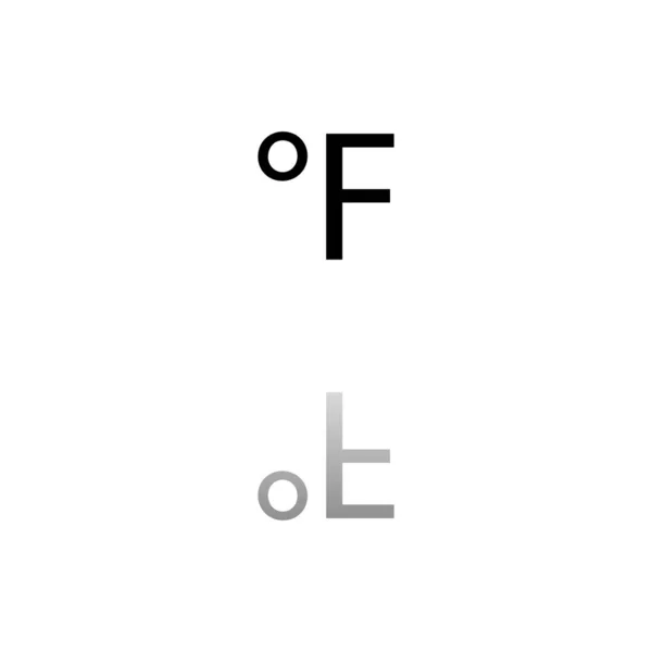 Fahrenheit Black Symbol White Background Simple Illustration Flat Vector Icon — Stock Vector