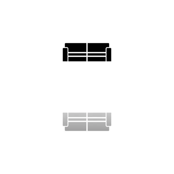 Sofá Símbolo Negro Sobre Fondo Blanco Ilustración Simple Icono Vector — Archivo Imágenes Vectoriales