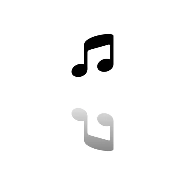 Musica Simbolo Nero Sfondo Bianco Una Semplice Illustrazione Icona Vettoriale — Vettoriale Stock