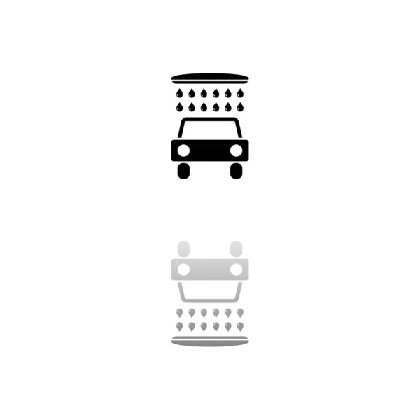 Autowaschanlage Schwarzes Symbol Auf Weißem Hintergrund Einfache Illustration Flat Vector — Stockvektor