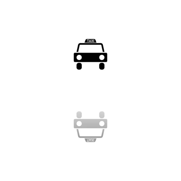 รถแท กษณ าบนพ นหล ขาว ภาพประกอบง ายๆ ไอคอนเวกเตอร แบน เงาสะท — ภาพเวกเตอร์สต็อก