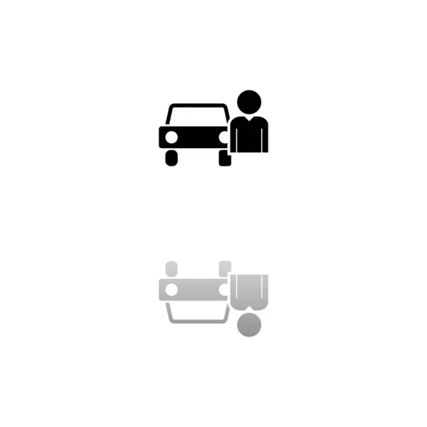 Motorista Símbolo Preto Fundo Branco Ilustração Simples Ícone Vetor Plano —  Vetores de Stock
