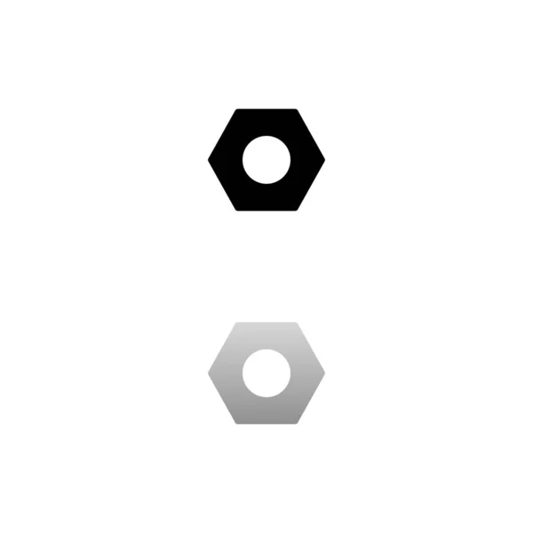 Une Noix Hexagonale Symbole Noir Sur Fond Blanc Une Illustration — Image vectorielle