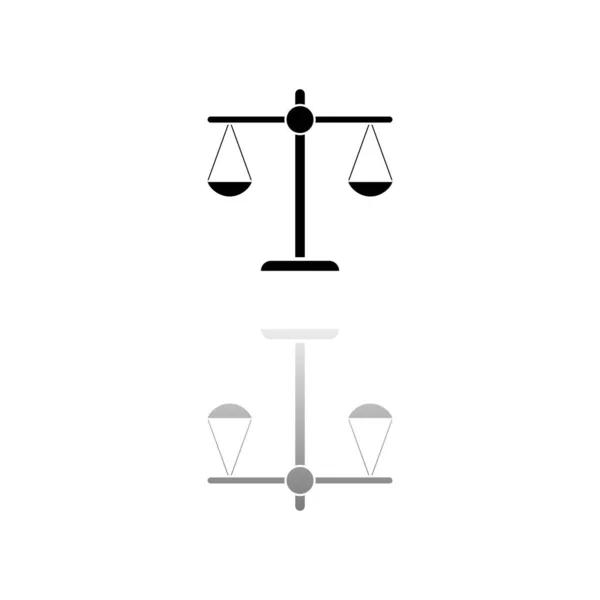 Κλίμακα Δικαιοσύνης Μαύρο Σύμβολο Λευκό Φόντο Απλή Απεικόνιση Επίπεδη Διανυσματική — Διανυσματικό Αρχείο