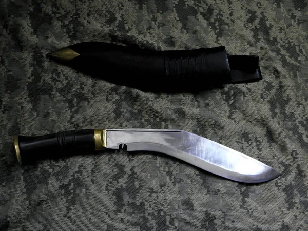 Cuchillo Combate Nepalí Real Kukri —  Fotos de Stock
