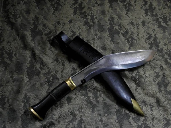 Vero Coltello Combattimento Nepalese Kukri — Foto Stock