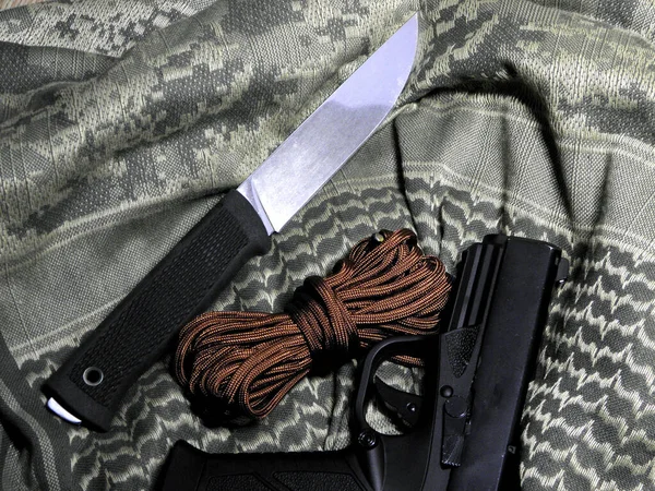 Cuchillo Combate Con Equipo Del Ejército —  Fotos de Stock