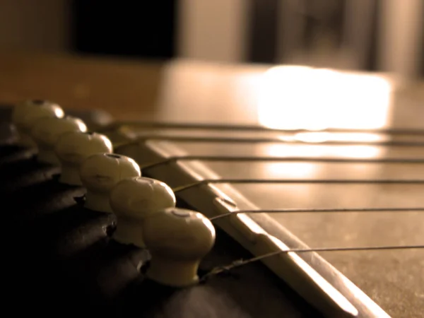 Струни Шиї Акустичної Гітари — стокове фото