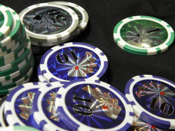 Στο Καζίνο Παίζει Μάρκες Για Πόκερ — Φωτογραφία Αρχείου