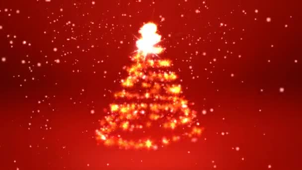 Julstjärna med roterande julgran form — Stockvideo