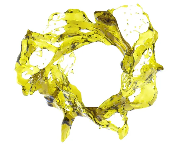 Éclaboussures d'huile d'olive isolées sur fond blanc — Photo