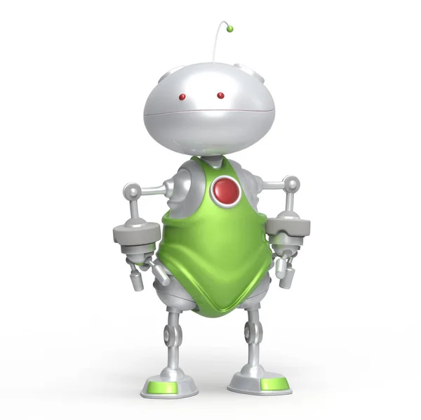 Robot 3d con braccia tra i fianchi — Foto Stock