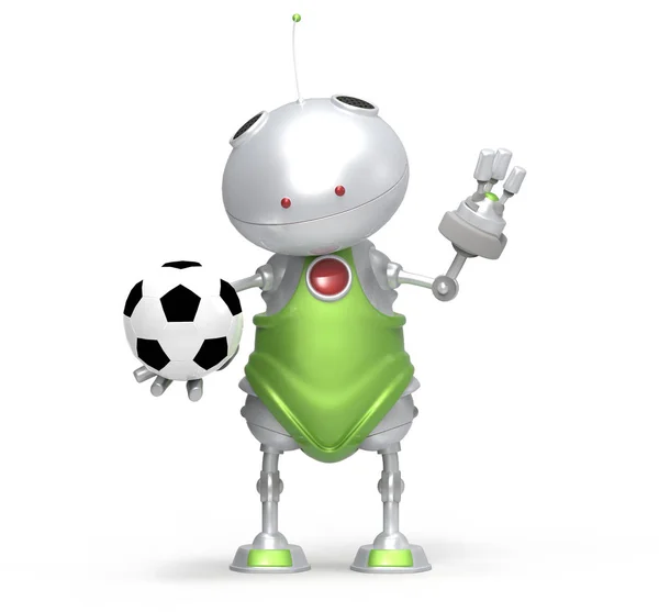 Робот гри у футбол — стокове фото