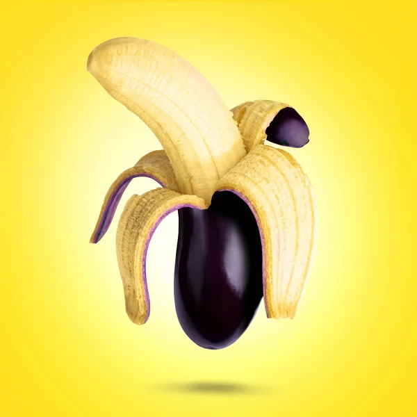 Банан и баклажаны — стоковое фото