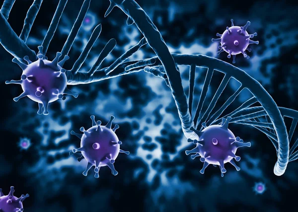 Estructura del ADN e infectados por VIH — Foto de Stock