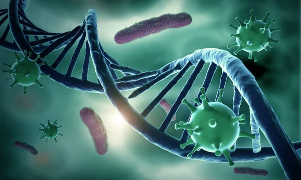 Estructura del ADN e infectados por VIH — Foto de Stock