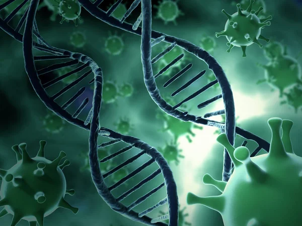 DNA-struktur och Hiv-infekterade — Stockfoto