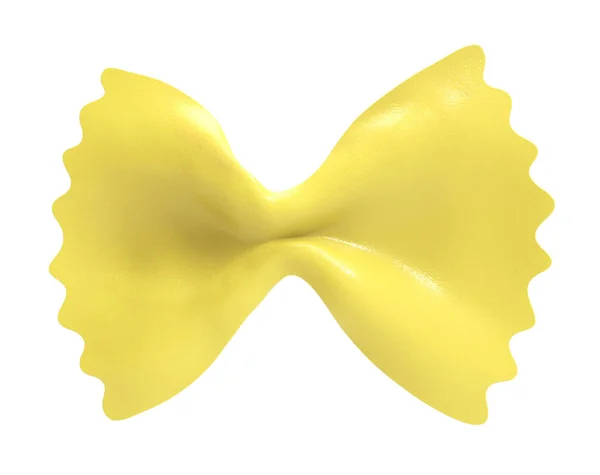 Single bow tie pasta isolated on white background — Stock Photo, Image